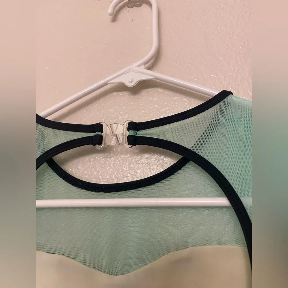 Tiger Friday dance Costume jumpsuit mint Seafoam green Cathedral Unitard XLC